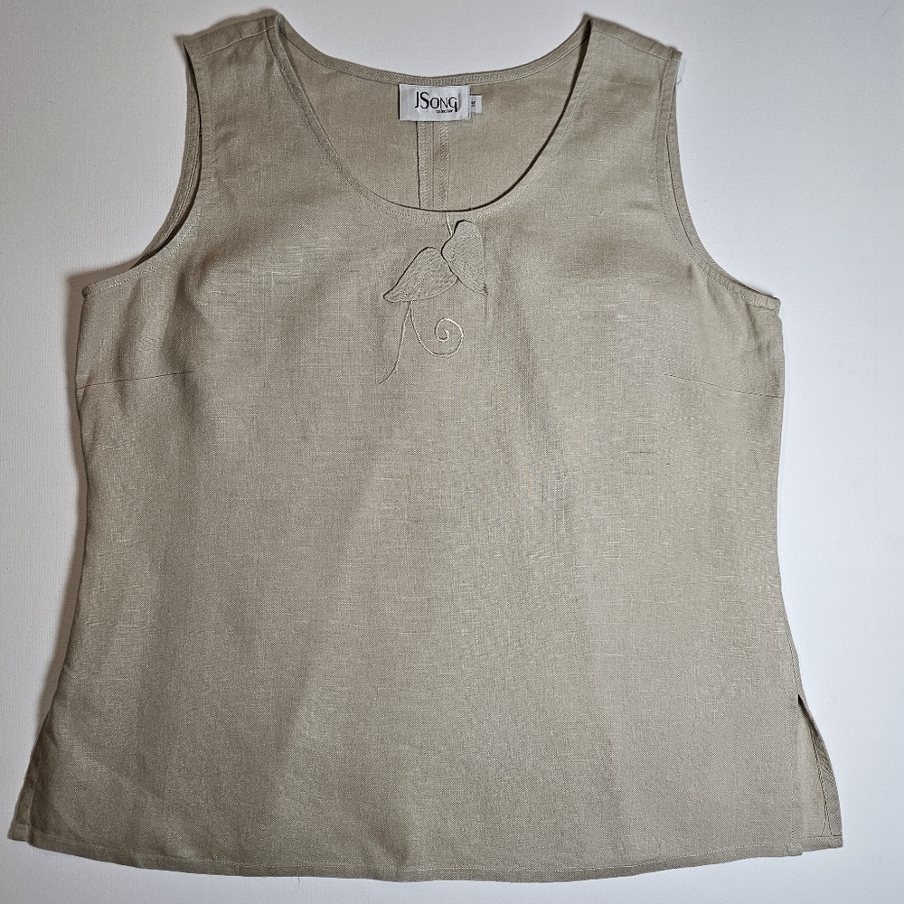 Jsong Collection Linen Top‎ Womens Size 14 Tan